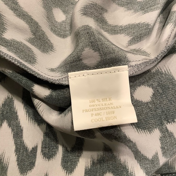 Lulu Yasmine Black and Light Grey Print Silk Dress Sz-S - Picture 8 of 9